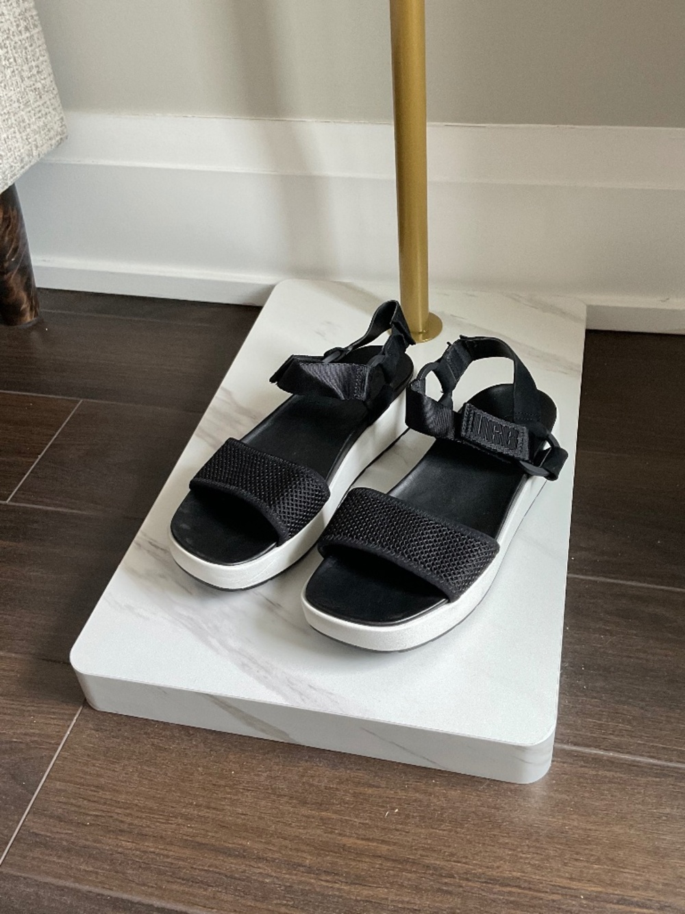 UGG Black and White Platform Sport Sandals